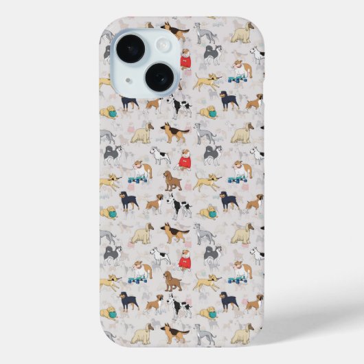 Coques Case-Mate iPhone Chiens mignons Design Motif Blanc (Verso)