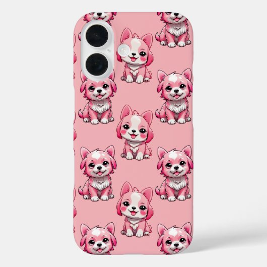 Coques Case-Mate iPhone Chiens roses mignons (Verso)