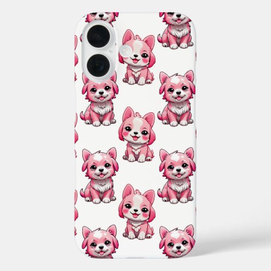 Coques Case-Mate iPhone Chiens roses mignons - Blanc (Verso)