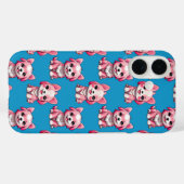 Coques Case-Mate iPhone Chiens roses mignons - Bleu (Verso (horizontal))