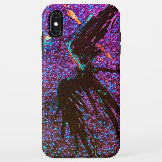 Coques Case-Mate iPhone Chiffre à ailes foncées volant à travers l'espace (Dos)