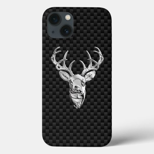 Coques Case-Mate iPhone Chiffre de cerf d'argent sur l'impression en fibre (Verso)