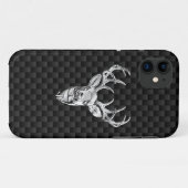 Coques Case-Mate iPhone Chiffre de cerf d'argent sur l'impression en fibre (Dos (Horizontal))
