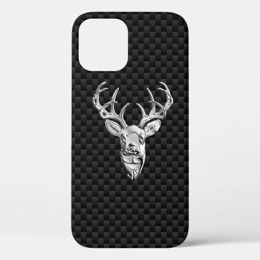 Coques Case-Mate iPhone Chiffre de cerf d'argent sur l'impression en fibre (Verso)