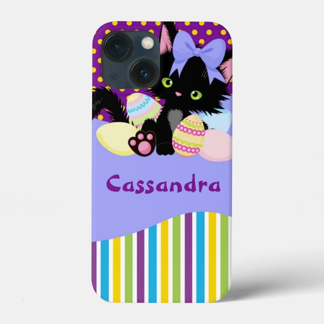 Coques Case-Mate iPhone Chiffre noir de dix-huit Oeufs de Pâques Points et (Verso)