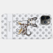 Coques Case-Mate iPhone Chihuahua à poil lisse Merle Chocolat Chien & Nom (Dos (Horizontal))