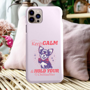 Coque iPhone 15 Pro Max Chihuahua au style Vintage amusant avec Bowtie ros