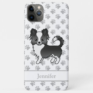 Case-Mate iPhone Case Chihuahua Chien et nom du manteau long noir et bla