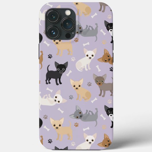 Coques Case-Mate iPhone Chihuahua Os et pattes violet (Verso)