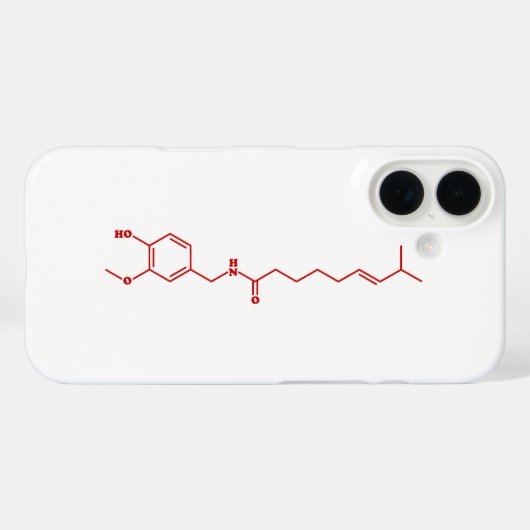 Coques Case-Mate iPhone Chili Capsaicin Formule chimique moléculaire (Verso (horizontal))