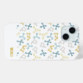 Coques Case-Mate iPhone Chimie moléculaire bleue moderne (Verso (horizontal))