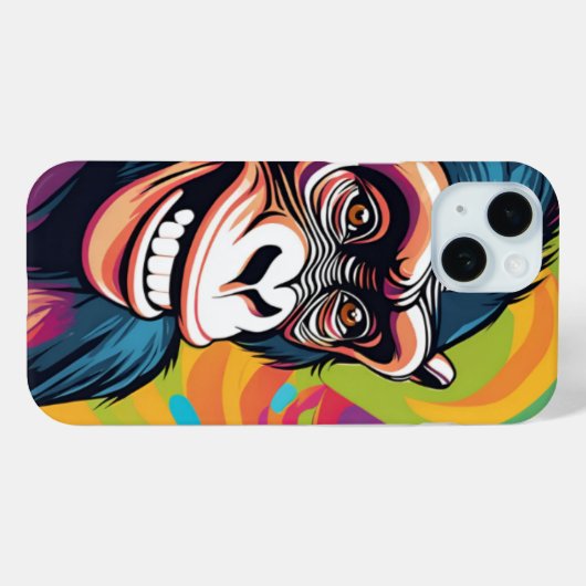 Coques Case-Mate iPhone Chimpanzé fou mignon (Verso (horizontal))