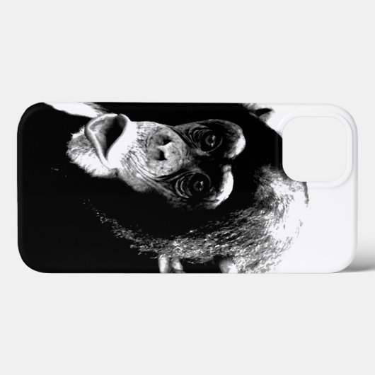 Coques Case-Mate iPhone Chimpanzé noir blanc (Verso (horizontal))