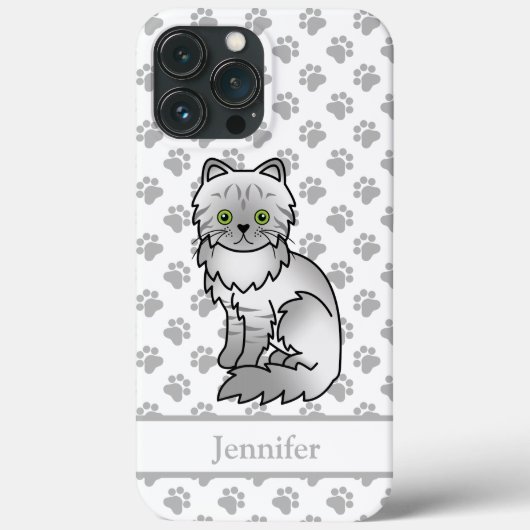Coques Case-Mate iPhone Chinchilla Tabby Argent Persan Gris Chat & Nom (Verso)