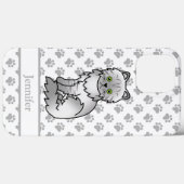 Coques Case-Mate iPhone Chinchilla Tabby Argent Persan Gris Chat & Nom (Verso (horizontal))