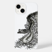 Coques Case-Mate iPhone Chine Dragon, noir et blanc Design en Tattoostyl (Verso)