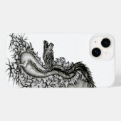 Coques Case-Mate iPhone Chine Dragon, noir et blanc Design en Tattoostyl (Verso (horizontal))