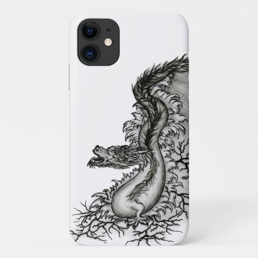 Coques Case-Mate iPhone Chine Dragon, noir et blanc Design en Tattoostyl (Dos)