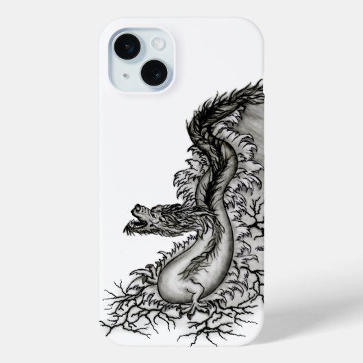Coques Case-Mate iPhone Chine Dragon, noir et blanc Design en Tattoostyl (Verso)