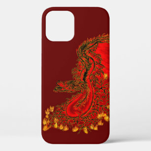 Coques Pour iPhone Chine Dragon rouge et or design