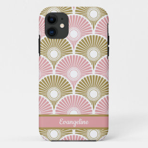 Case-Mate iPhone Case chinois rose et laiton Semi-cercle Motif vague