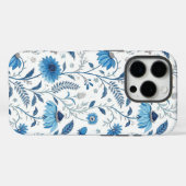 Coques Case-Mate iPhone Chinoiserie Blue Echinacea Pattern (Verso (horizontal))