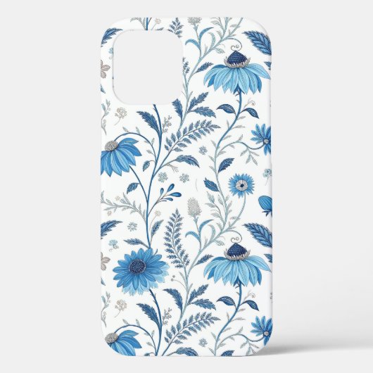 Coques Case-Mate iPhone Chinoiserie Blue Echinacea Pattern (Verso)