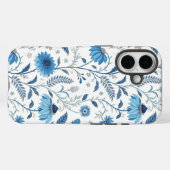 Coques Case-Mate iPhone Chinoiserie Blue Echinacea Pattern (Verso (horizontal))