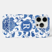 Coques Case-Mate iPhone Chinoiserie Chic Bleu Et Blanc Aquarelle (Verso (horizontal))