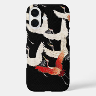 Coques iPhone 16 Chinoiserie Grue volante Zen Minimaliste Kimono Ar