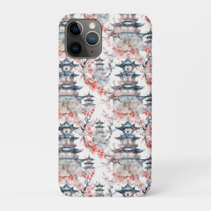 Case-Mate iPhone Case Chinoiserie Pagode Bleue Fleur Rose Florale