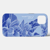 Coques Case-Mate iPhone Chinoiserie personnalisée Chic Blue Lotus Mandala (Verso (horizontal))