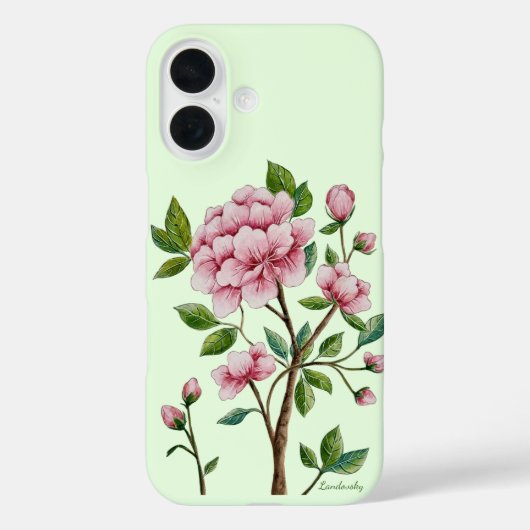 Coques Case-Mate iPhone Chinoiserie Pink Peony (Verso)