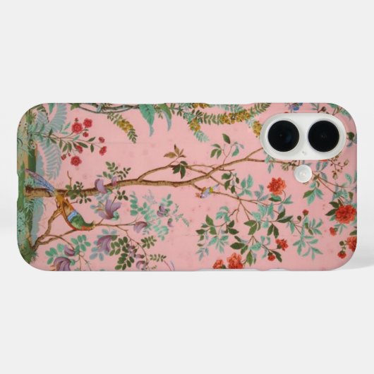 Coques Case-Mate iPhone Chinoiserie rose (Verso (horizontal))