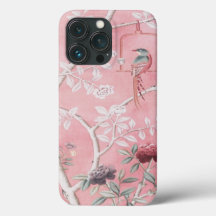 Chinoiserie rose Oiseau Floral Élégant
