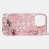 Coques Case-Mate iPhone Chinoiserie rose Oiseau Floral Élégant (Verso (horizontal))
