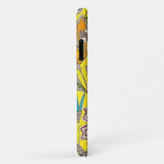 Coques Case-Mate iPhone chintz pop jaune (Dos/Droite)
