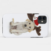 Coques Case-Mate iPhone Chiot avec des oreilles de casquette et de renne (Dos (Horizontal))