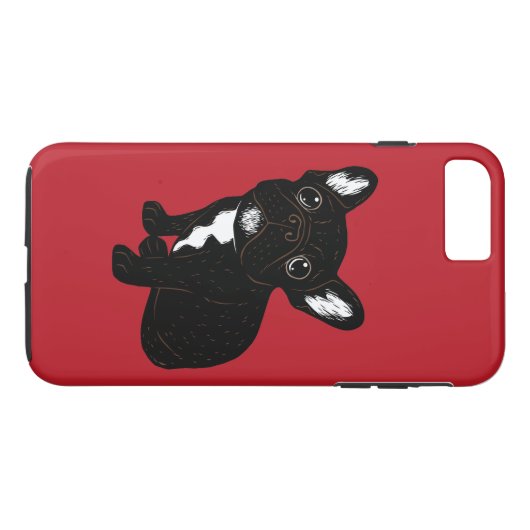Coques Case-Mate iPhone Chiot Brindle mignon de Frenchie (Dos (Horizontal))