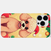 Coques Case-Mate iPhone Chiot Caniche Mignon dans une Scène de Noël avec d (Verso (horizontal))