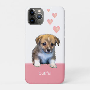 Case-Mate iPhone Case Chiot Corgi Mignon Chien & Cœurs sur Rose & Blanc