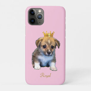 Case-Mate iPhone Case Chiot Corgi Mignon & Couronne Royale sur Fond Rose
