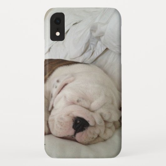 Coques Case-Mate iPhone Chiot couché mou Bulldog (Dos)