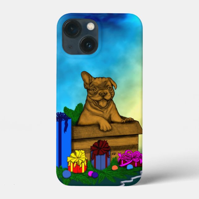 Coques Case-Mate iPhone Chiot dans une boîte, Joyeux Noël (Verso)