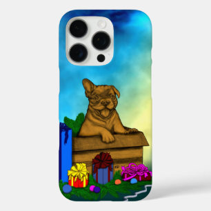 Coques iPhone 16 Pro Chiot dans une boîte, Joyeux Noël