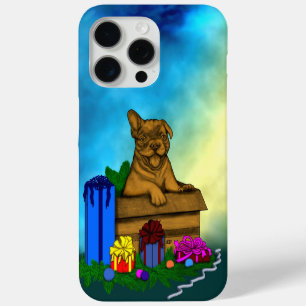 Coque iPhone 15 Pro Max Chiot dans une boîte, Joyeux Noël