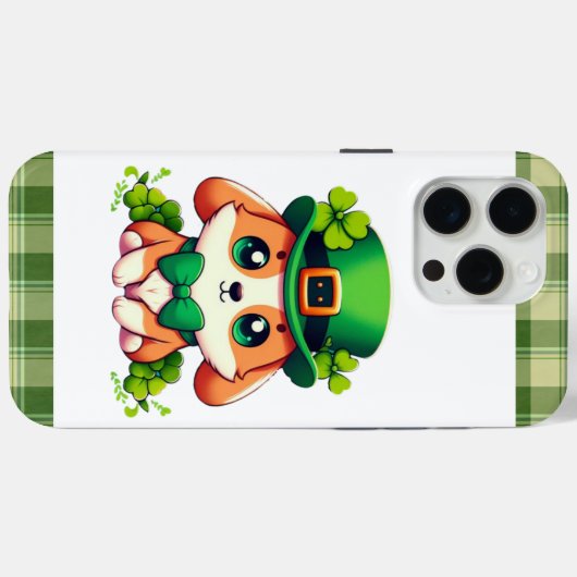 Coques Case-Mate iPhone Chiot de la Saint-Patricks (Verso (horizontal))