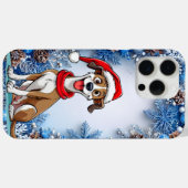 Coques Case-Mate iPhone 🎄🐶 Chiot de Noël de dessin animé adorable Hiver❄ (Verso (horizontal))