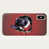 Coques Case-Mate iPhone Chiot du Black Lab en chapeau de Santa Festive (Dos (Horizontal))