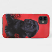 Coques Case-Mate iPhone Chiot du Labrador et rose (Dos (Horizontal))